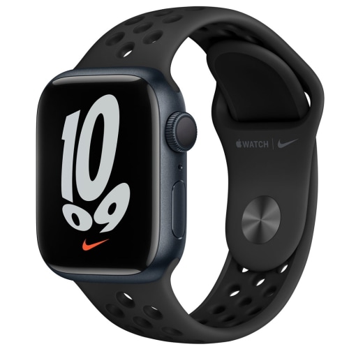 Apple Watch Nike Series 7 GPSモデル 41mm MKN43J/A アンスラサイト/ブラックNikeスポーツバンド