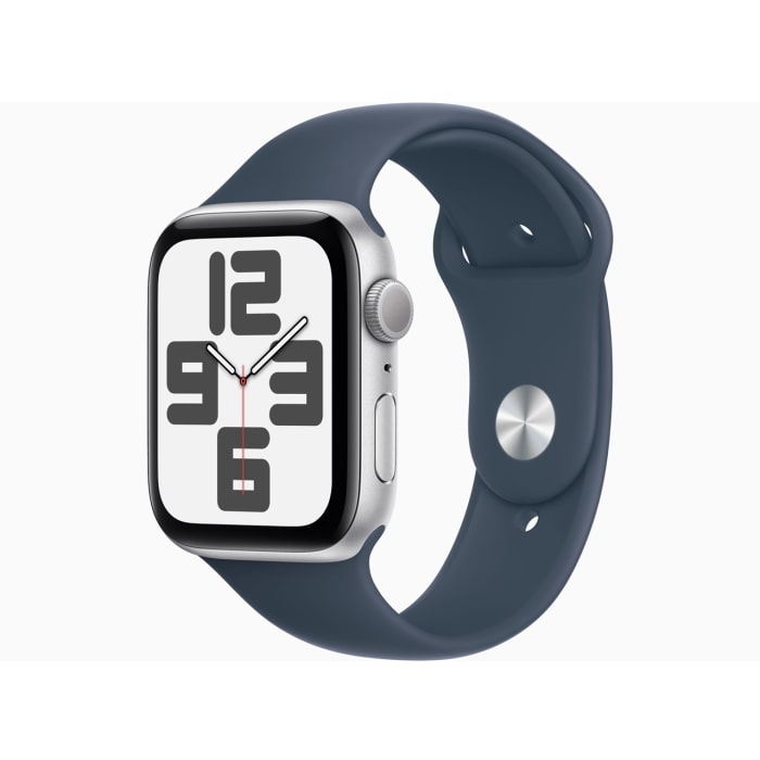 [箱難ありB]Apple Watch SE 第2世代 GPSモデル 44mm MREC3J/A シルバー/ストームブルースポーツバンド S/M