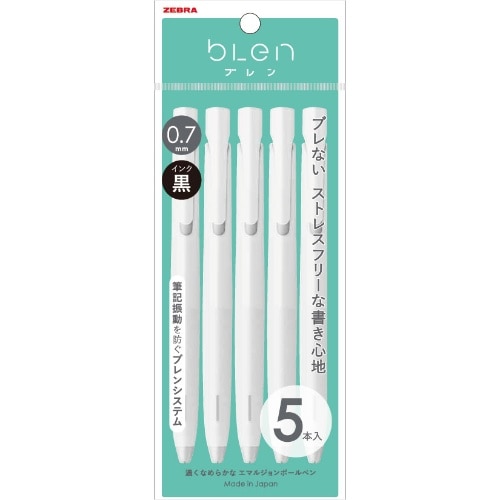 [取寄10]ゼブラ ブレン07 黒 白軸 5本入 P-BA88-W5 [5本入り][4901681577378]