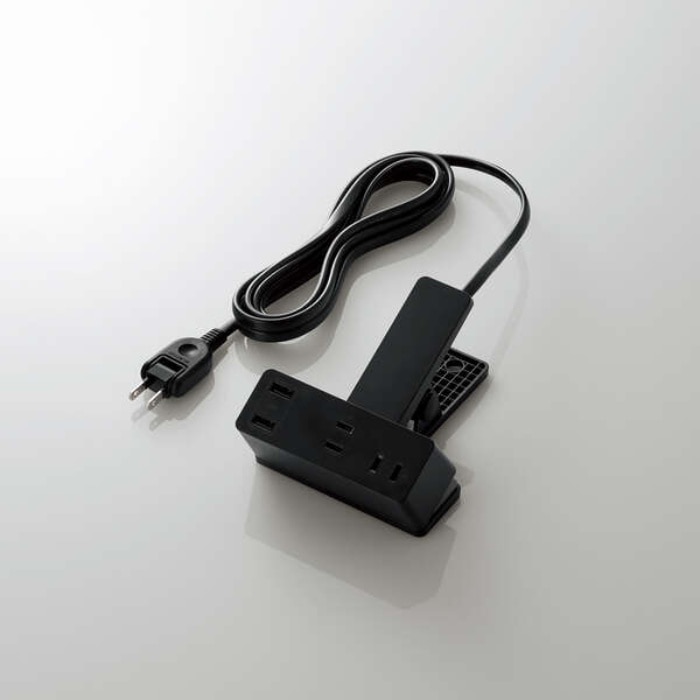 [取寄10]USB－Aポート付きクリップタップ T－U05－3225BK ブラック [1個][4549550303194]