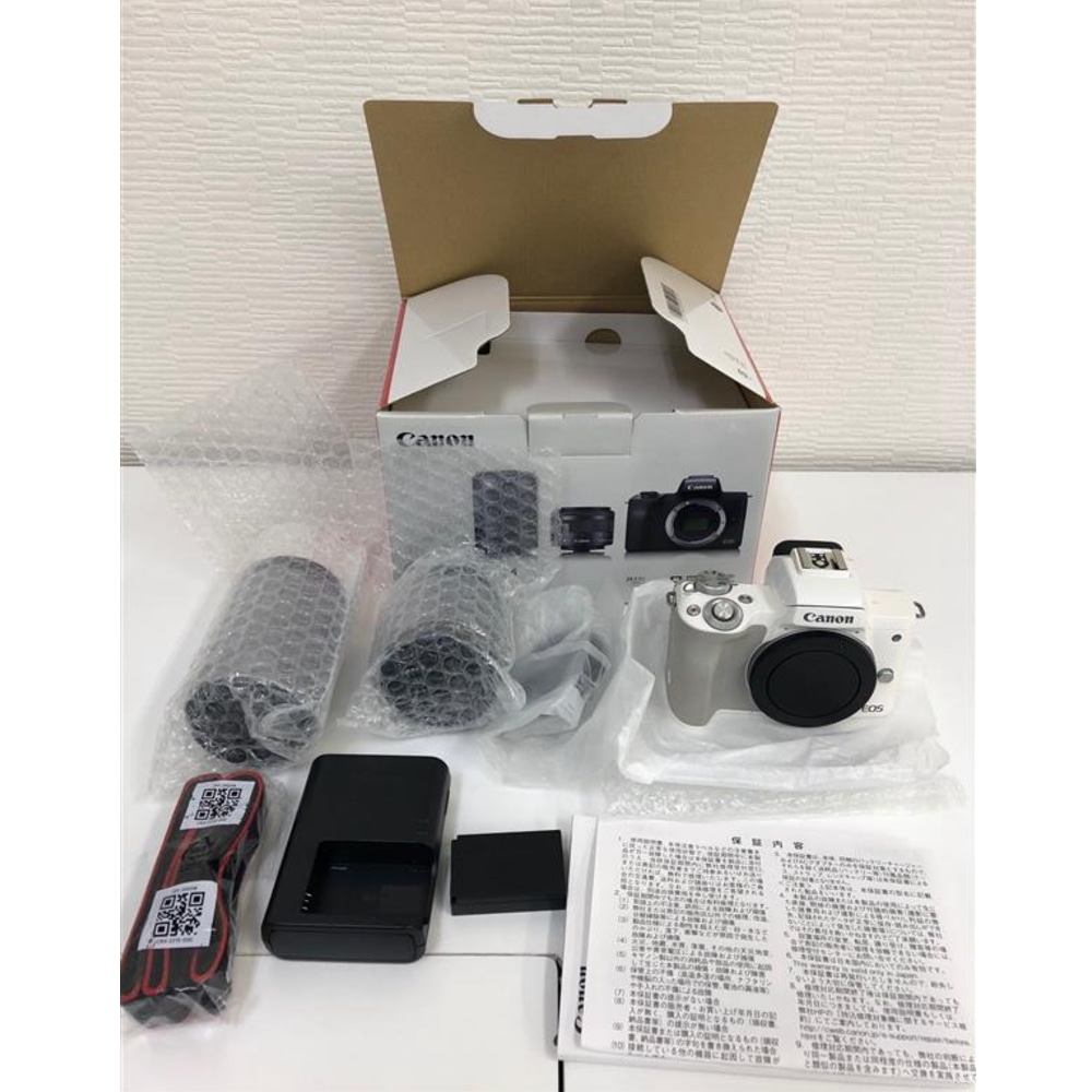 Canon EOS Kiss M2 ダブルズームキット ホワイト キヤノンデジタル