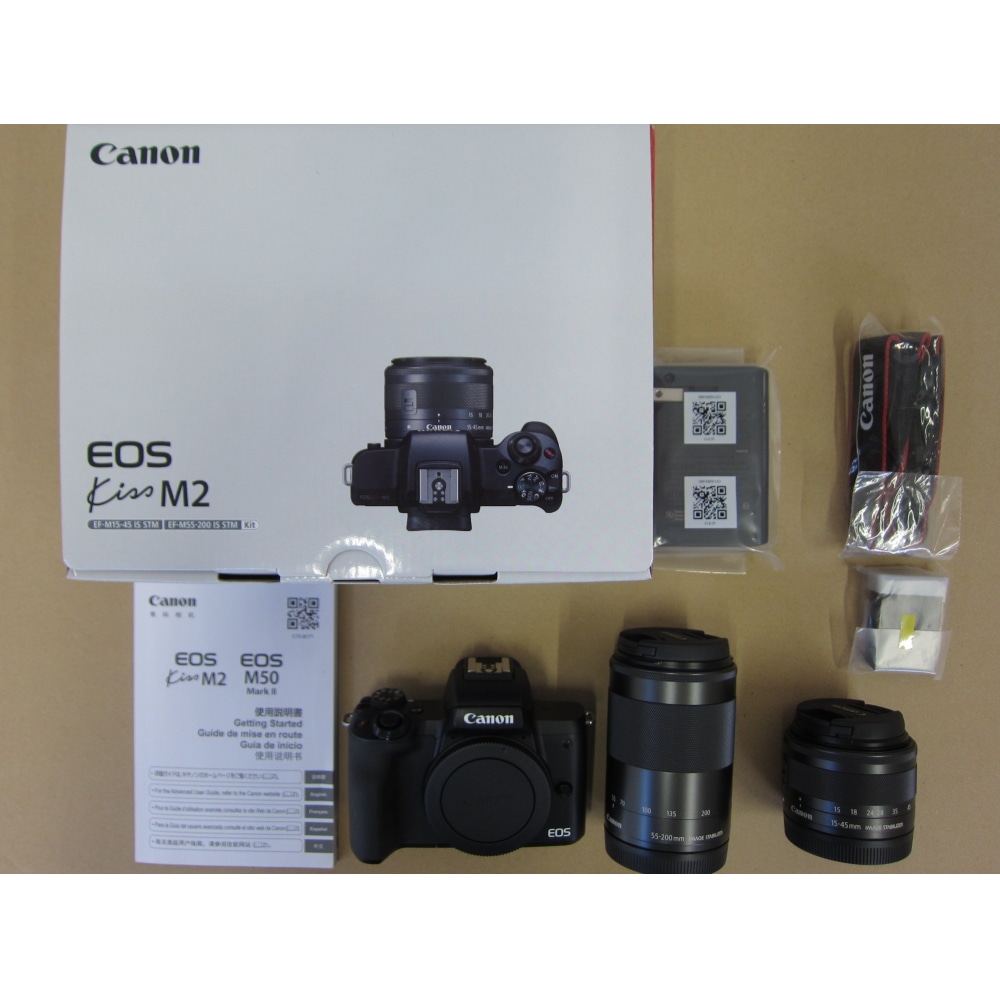 [中古A]EOS Kiss M2 ダブルズームキット ブラック
