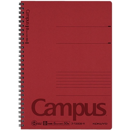 [取寄10]キャンパスツイン6号50枚B罫 ス-T200B-R 赤 [4901480073699]