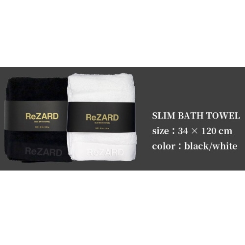 ReZARD 高吸水スリムバスタオル 黒