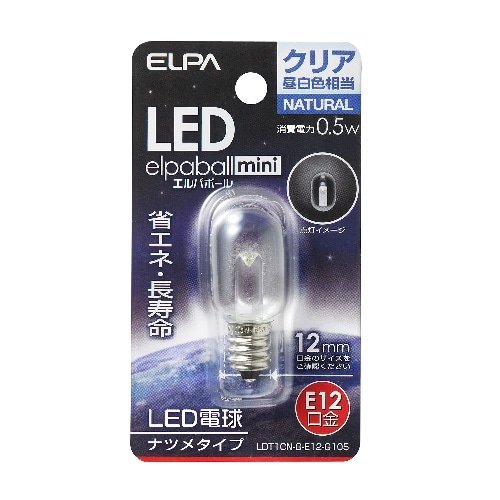 [取寄10]LEDナツメ形E12 LDT1CN-G-E12-G105 クリア昼白色相当 [4901087190621]