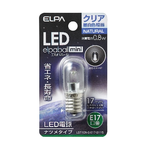 [取寄10]LEDナツメ形E17 LDT1CN-G-E17-G115 クリア昼白色相当 [4901087190690]