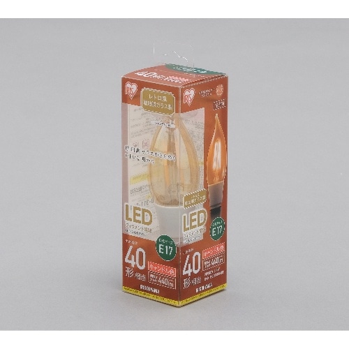 フィラメント 琥珀調 キャンドル色40形440lm LDF3C-G-E17-FK [1個]