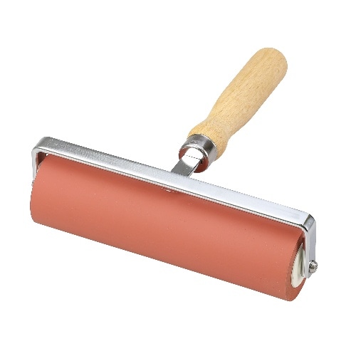 [取寄5]転圧ゴムローラー 赤 φ45×164mm(6インチ) 40114