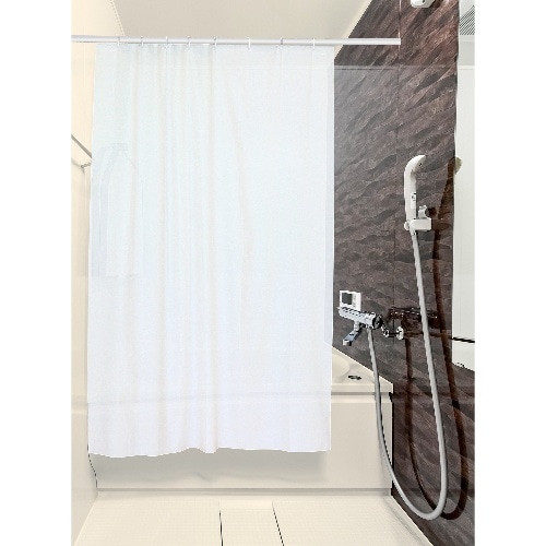 [取寄5]シャワーカーテン ホワイト 130×178cm フック付き 33000