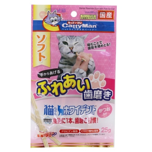 [取寄10]ドギーマン 猫ちゃんホワイデントかつお入り [25g][4976555820164]