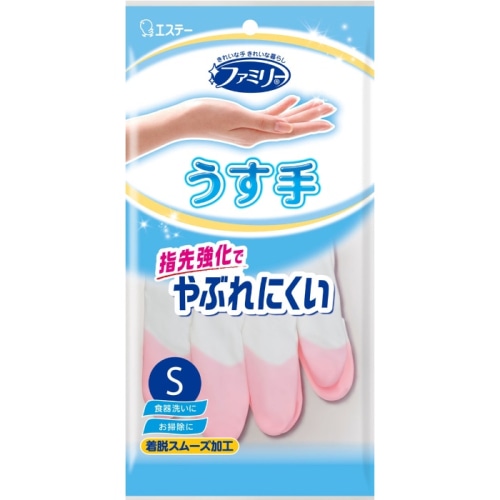 ファミリー ビニールうす手 指先抗ウイルス加工 Ｓ ピンク
