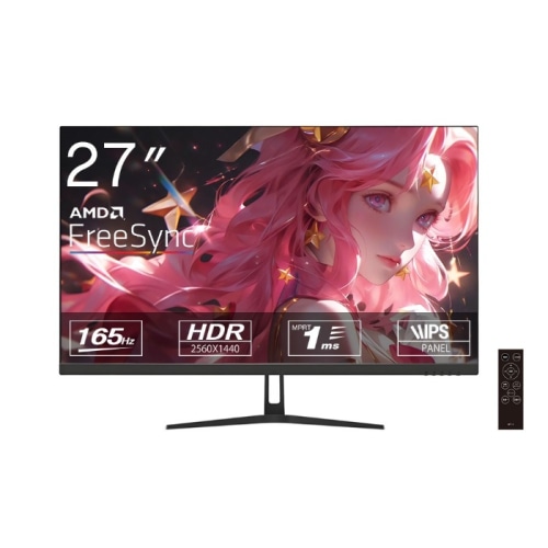 [直送5]ASTEX 27インチ WQHDゲーミングモニター IPSパネル 165Hz 1ms HDR対応 DisplayPort HDMI対応 非光沢 27QP165H (本州四国九州限定)