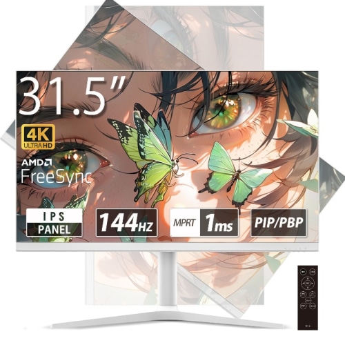 [直送5]ASTEX 31.5インチ 4K UHDゲーミングモニター IPSパネル 144Hz 1ms HDR対応 高さ調整 HDMI2.1×2 DisplayPort×2 315U144HSW (本州四国九州限定)