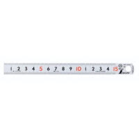 ピックアップスケール 15cm 表示上下1㎜ピッチ 赤数字入 JIS 13131 シルバー