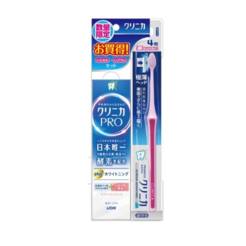 クリニカPRO ホワイトニング 95g +クリニカADハブラシ 4列超コンパクト ふつう