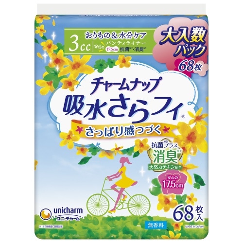 [取寄10]チャームナップ吸水さらフィ ライナー消臭68枚 [4903111978786]