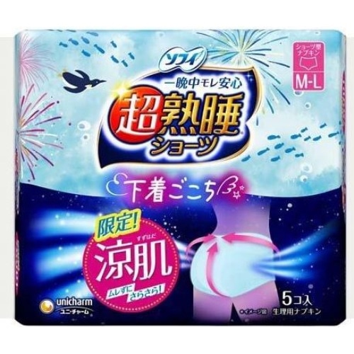 ソフィ 超熟睡ショーツ 涼肌 M-L 5枚