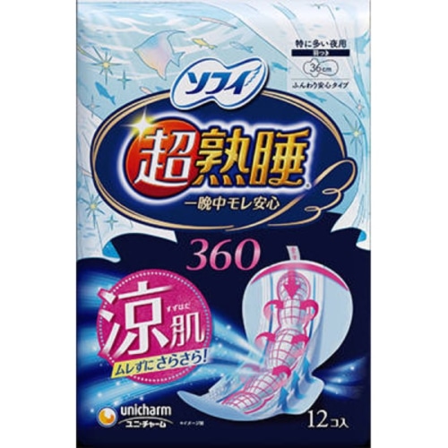 ソフィ 超熟睡ガード 涼肌360 12枚