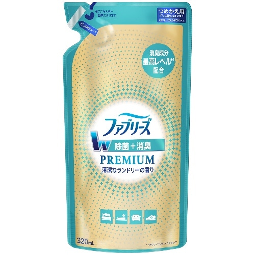 ファブリーズ Ｗ除菌＋消臭 プレミアム 清楚なランドリーの香り つめかえ 320ml