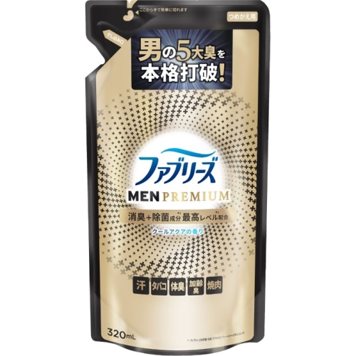 ファブリーズW除菌＋消臭 プレミアムメン クールアクアの香り 詰替 320ML