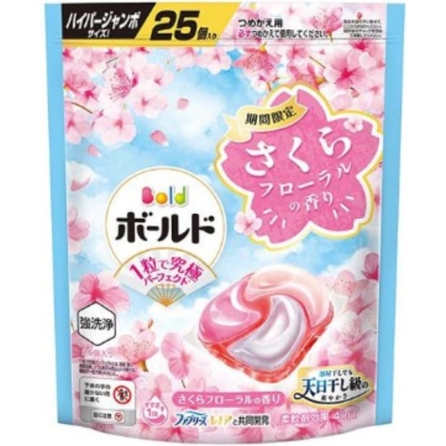 ボールドジェルボール4D スプリングさくらフローラルの香り つめかえハイパージャンボサイズ 25個