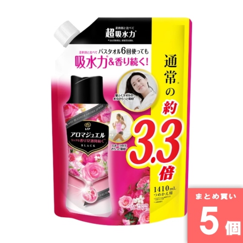 [まとめ買い]【5個セット】レノアアロマジュエル アンティークローズ＆フローラルの香りつめかえ用超特大サイズ 1410ml