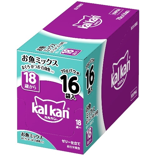 マースジャパン カルカンパウチ18歳お魚ミックス白身魚16個入 KWP64 [70g×16]