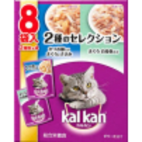 カルカン パウチ 2種のセレクション かつお節まぐろ 白身魚 70g×8袋