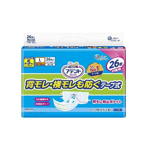 アテント 消臭効果付きテープ式 Lサイズ 26枚 シロ