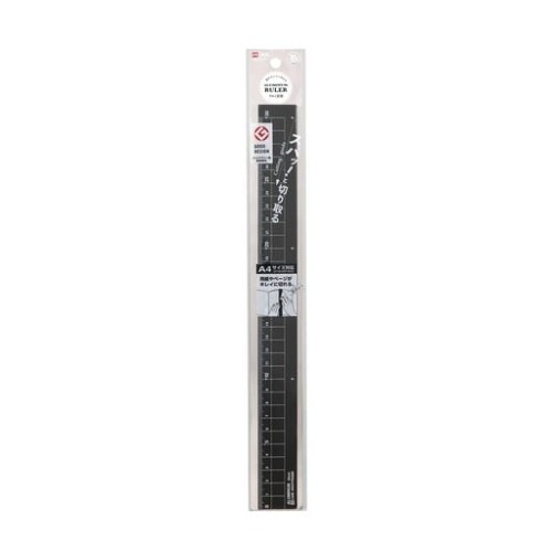 アルミ定規 30cm ブラック [1本]