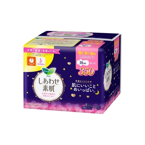ロリエしあわせ素肌特に多い夜用350羽つき