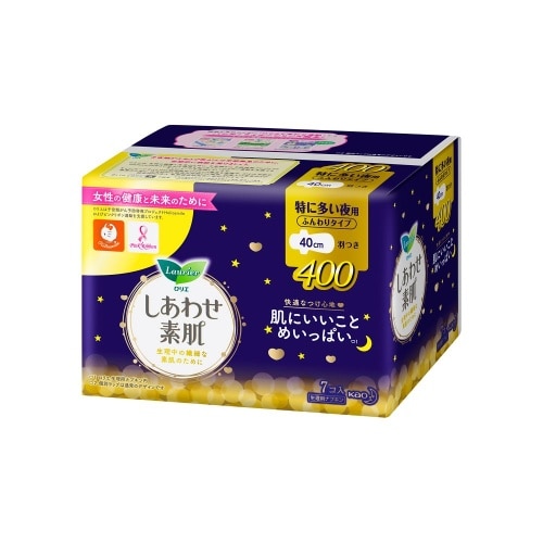 ロリエしあわせ素肌特に多い夜用400羽つき