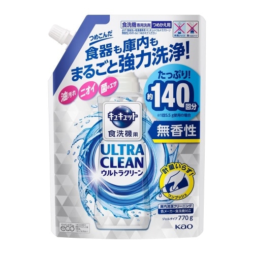 Kao 食洗機用キュキュウルトラクリーン無香性替770g [1個]