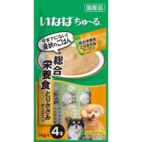 いなばペットフード ちゅーる総合栄養食とりささみチーズ入り [14g×4本]