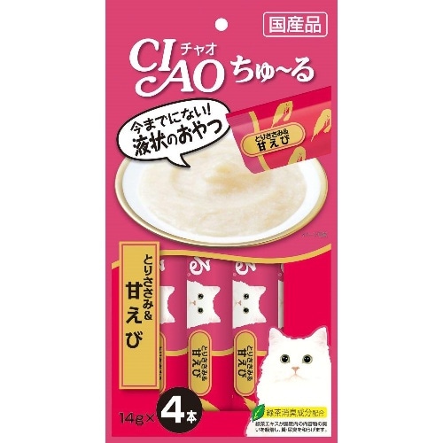 いなばペットフード ちゅーるとりささみ＆甘えび [14g×4本]