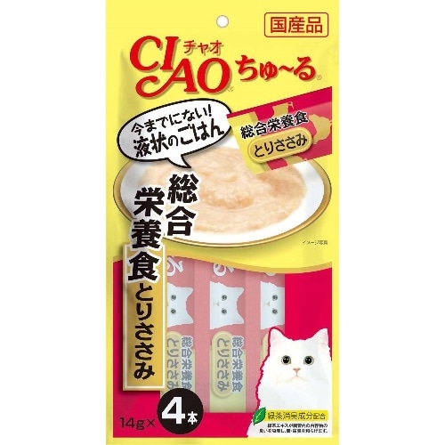 [取寄10]いなばペットフード いなばちゅーる総合栄養食とりささみ [14g×4本][4901133718861]