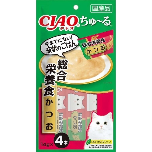 [取寄10]いなばペットフード ちゅーる総合栄養食かつお [14g×4本][4901133719066]