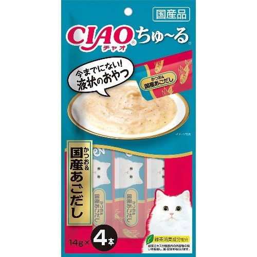 いなばペットフード ちゅーるかつお＆国産あごだし [14g×4本]