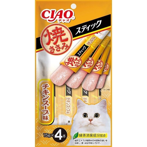 いなばペットフード 焼ささみスティックチキンスープ味 [15g×4本]