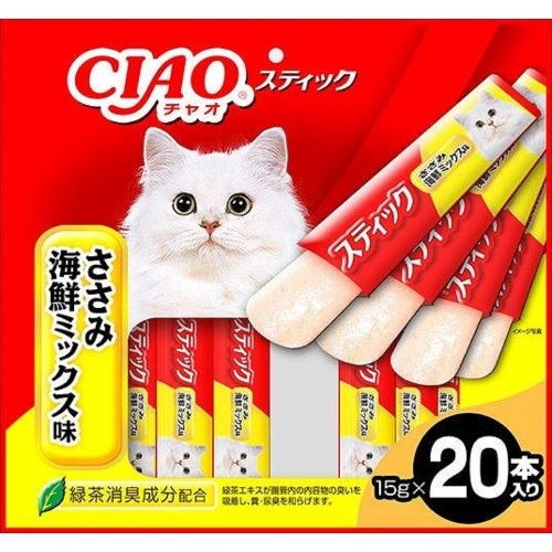 いなばペットフード スティック入りささみ海鮮ミックス味 [15g×4本]