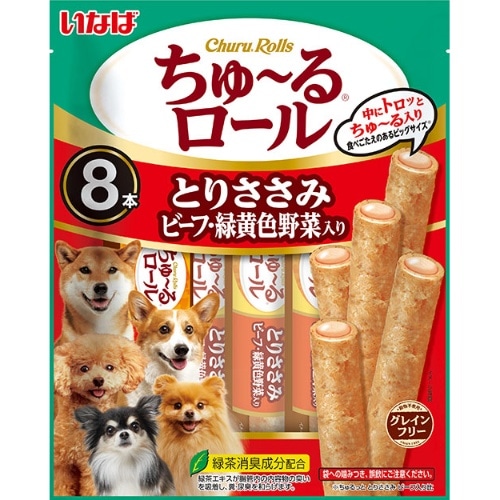 いなばペットフード ちゅーるロールとりささみビーフ緑黄色野菜8本 [8本]