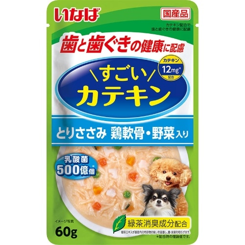 いなばペットフード すごいカテキンパウチささみ鶏軟骨野菜 [60g]