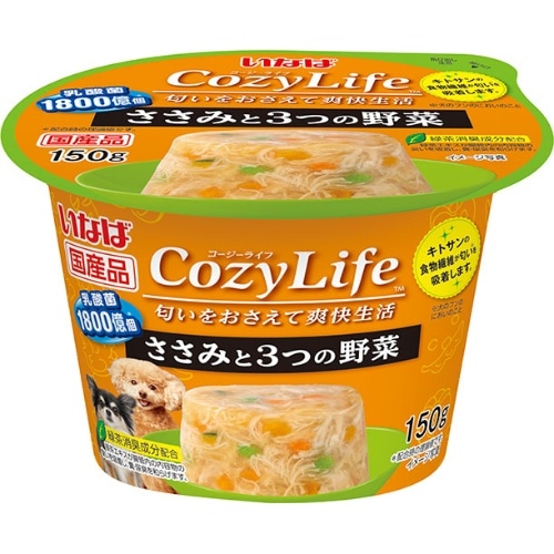 いなばペットフード Cozyライフカップささみ3つ野菜 150g