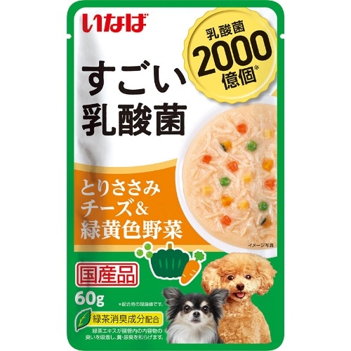 いなばペットフード すごい乳酸菌パウチささみチーズ野菜 60g