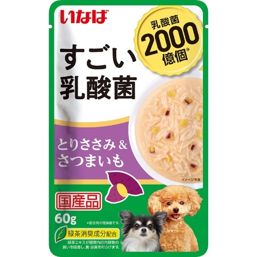いなばペットフード すごい乳酸菌パウチささみさつまいも 60g