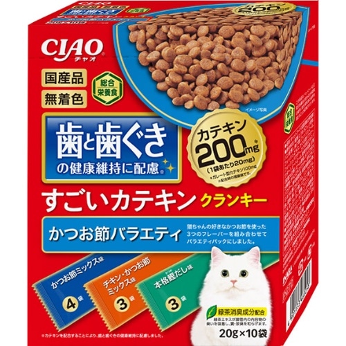 いなばペットフード カテキンクランキーかつお節バラエティ 200g