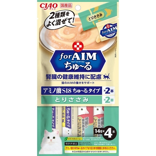 いなばペットフード フォーAIMちゅーる腎臓ささみ 4本