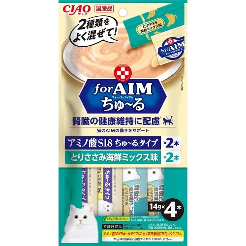 いなばペットフード フォーAIMちゅーる腎臓ささみ海鮮 4本