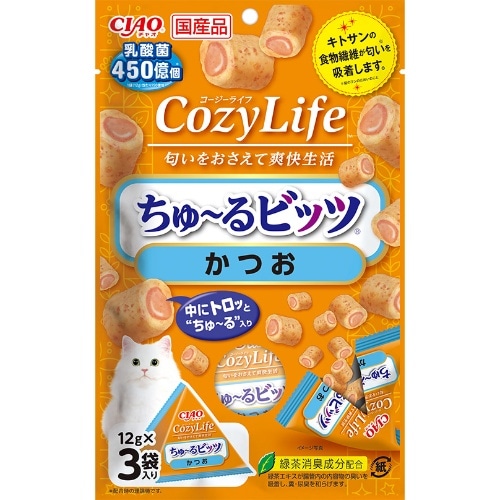 いなばペットフード Cozyライフちゅーるビッツかつお 12g×3