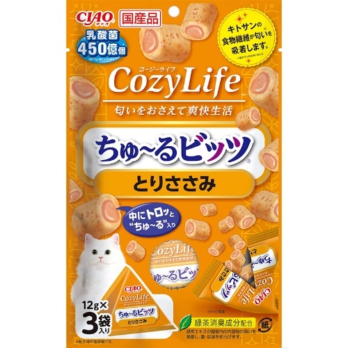 いなばペットフード Cozyライフちゅーるビッツささみ 12g×3